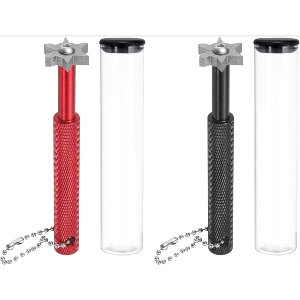 2 pk Golf Club GROOVE SHARPENER with 6 Heads - Black /Red